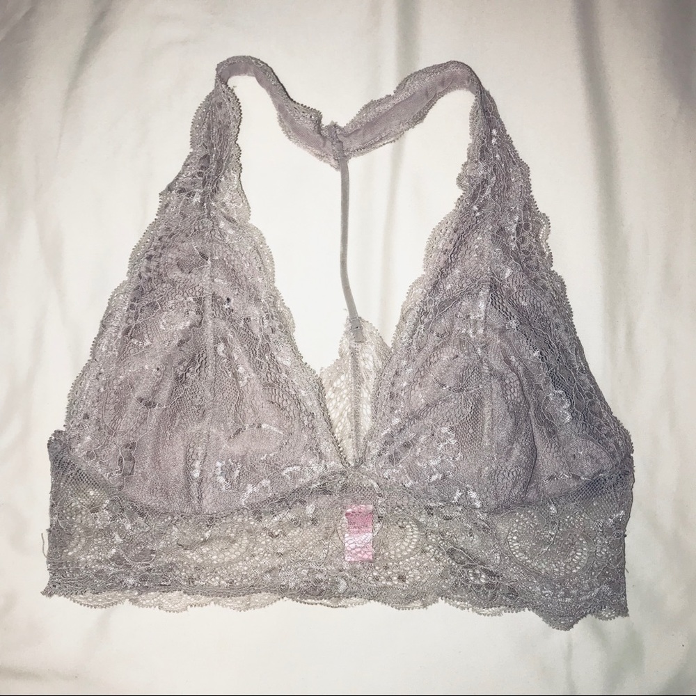 FRANCESCA'S LAVENDER LACE HALTER BRALETTE BRA